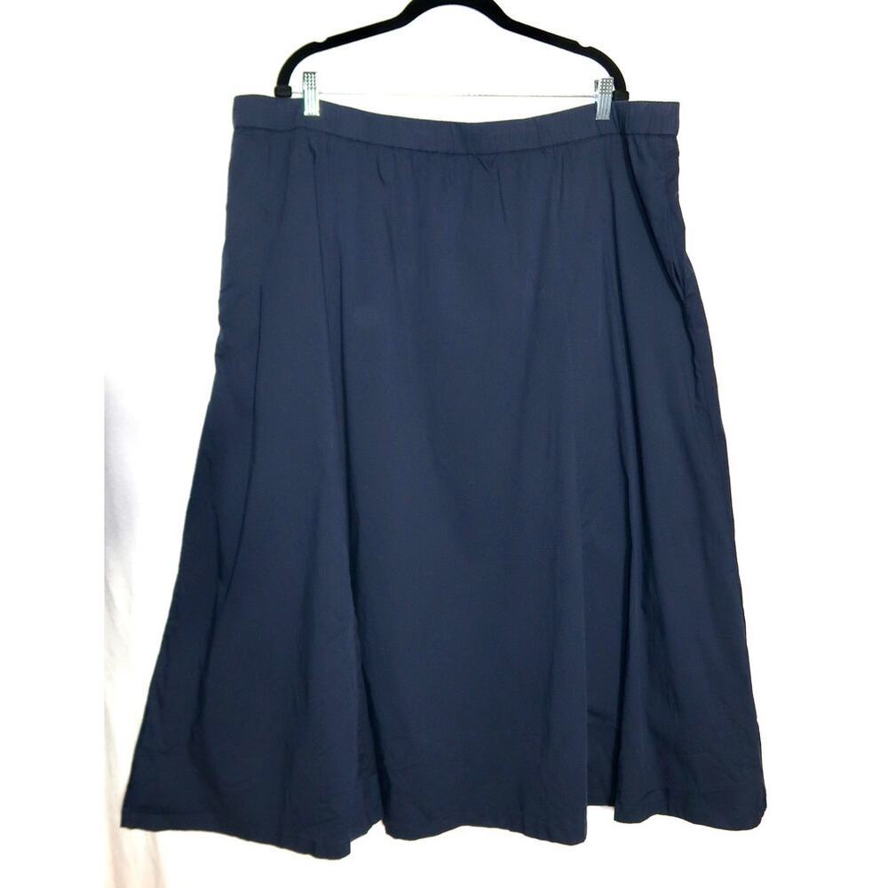 Jason Wu flowy a line midi skirt Size 2XL navy blue lagenlook modest minimalist.